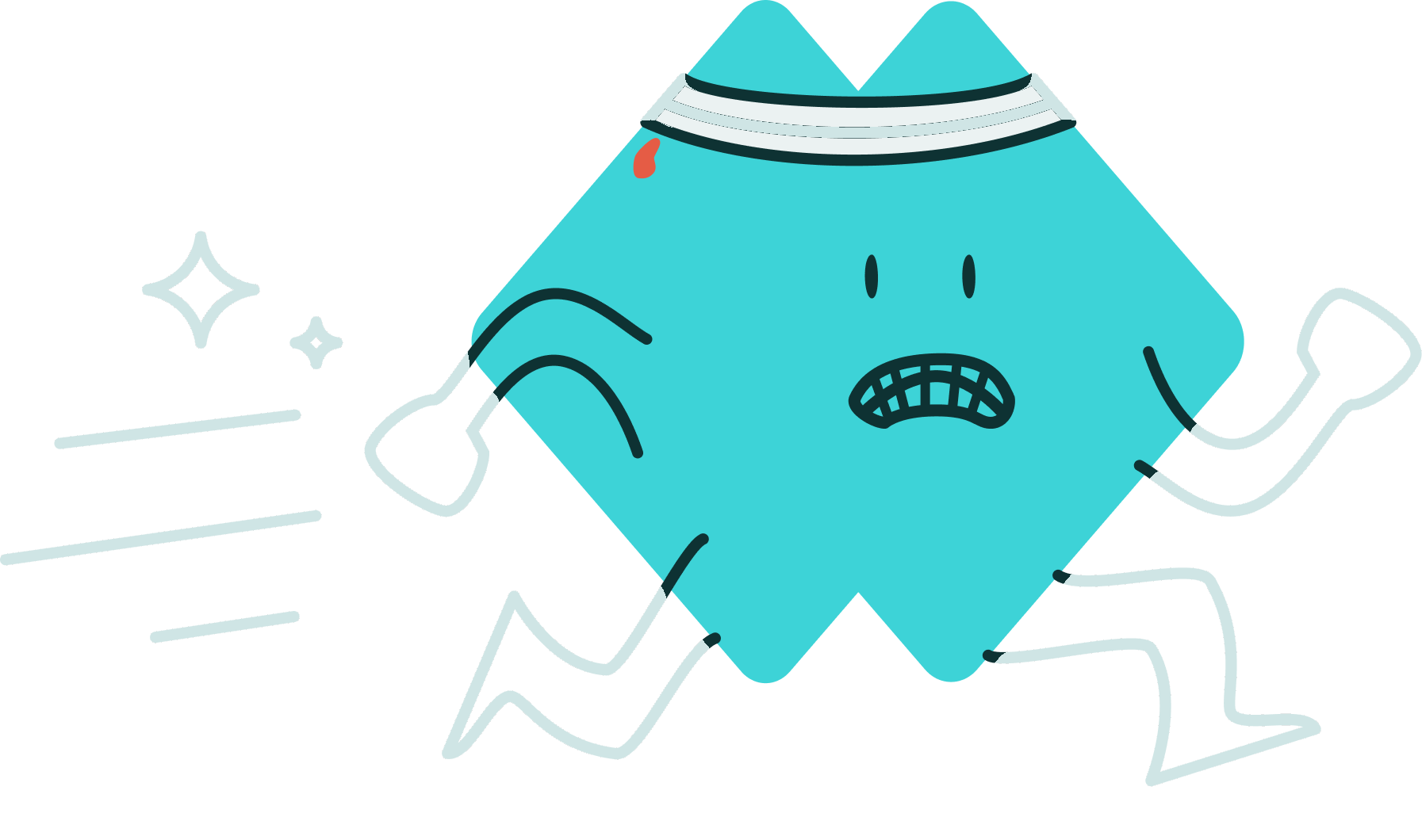 Recompound mascot mid-stride